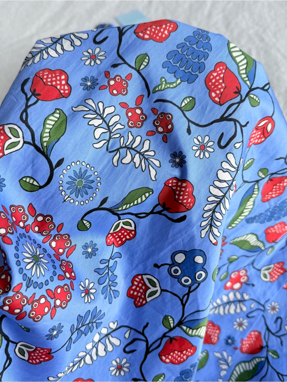 Hill House NWT The Margot Blue Red Swedish Floral Midi Dress S - Picture 9 of 11